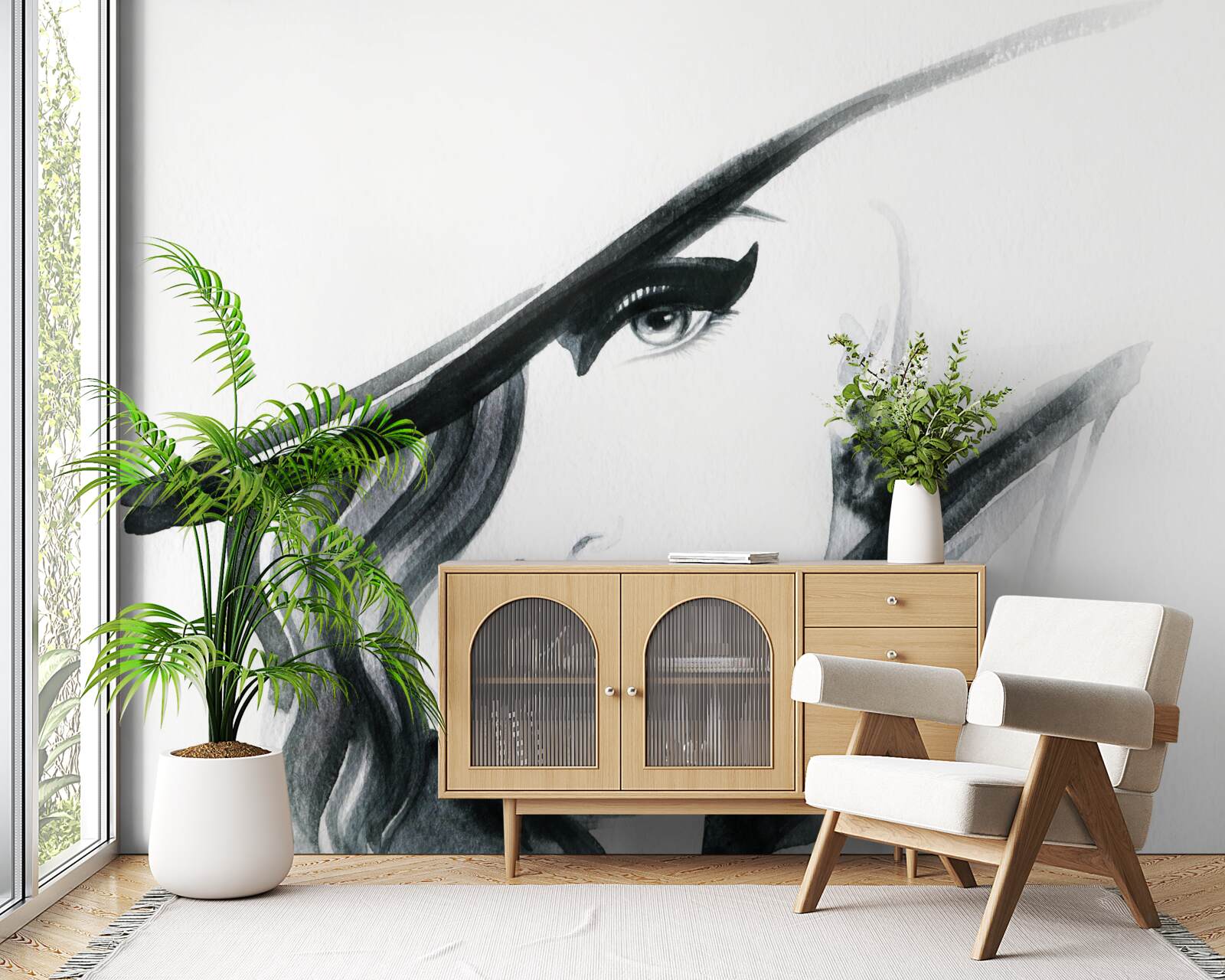 Fototapeta wizerunek dziewczyny z czerwonymi ustami