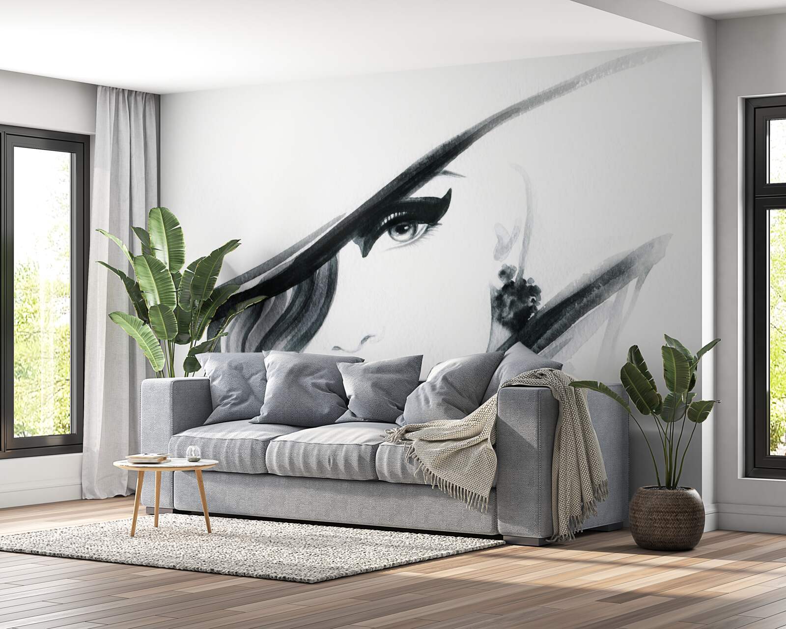 Fototapeta wizerunek dziewczyny z czerwonymi ustami