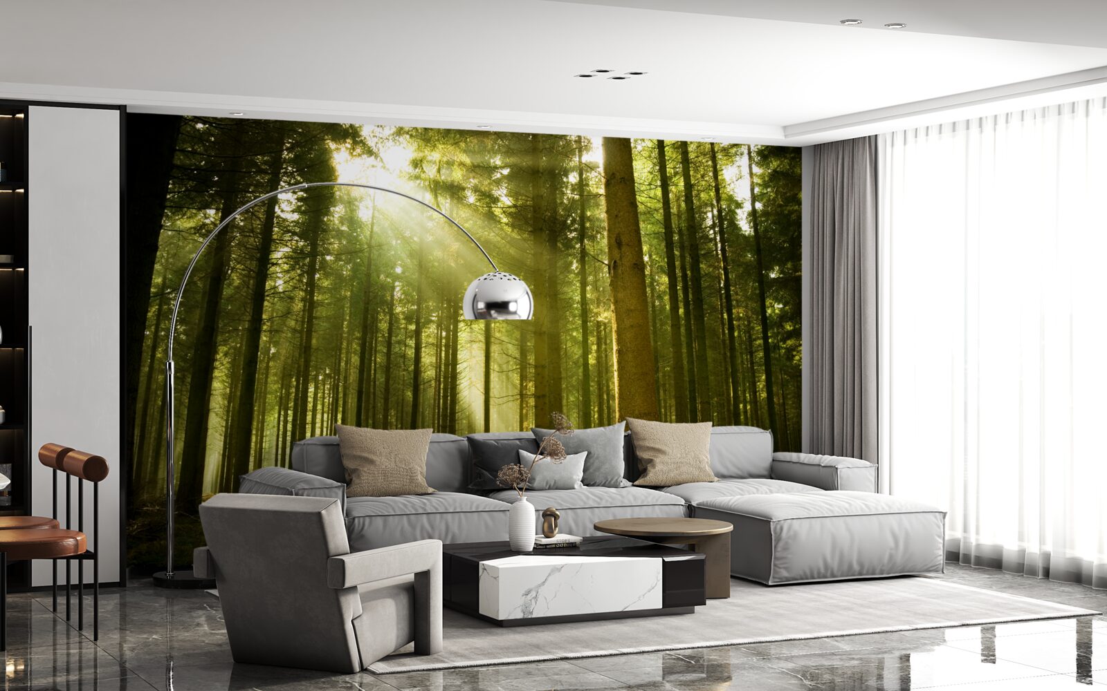 Fototapeta promienie słońca oświetlają las