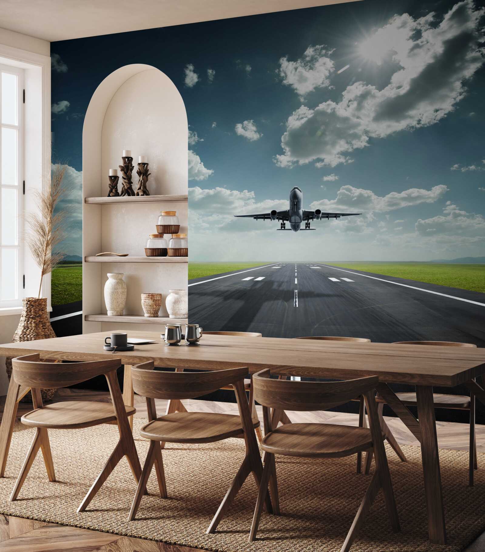 Fototapeta samolot startuje z pasa startowego