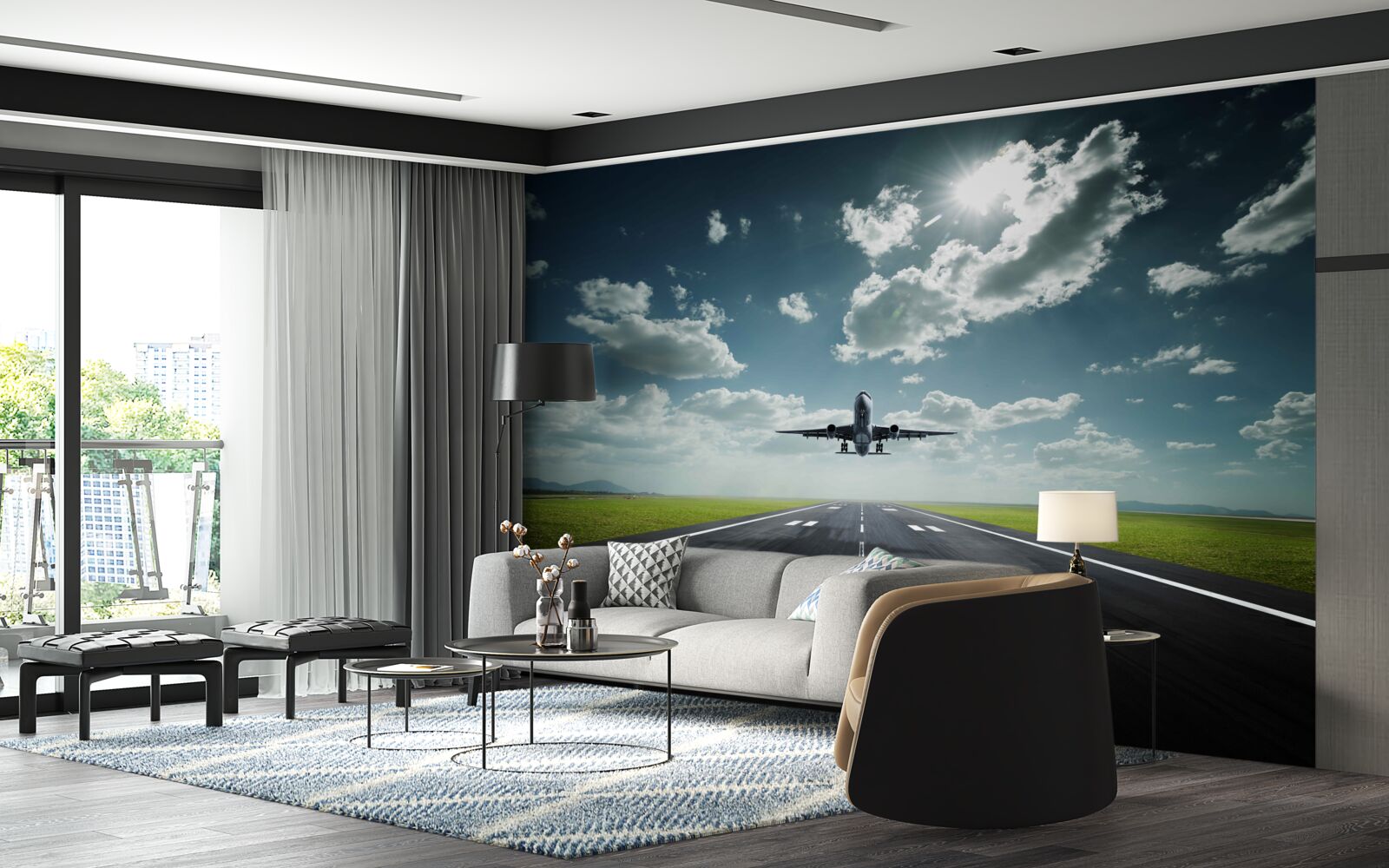 Fototapeta samolot startuje z pasa startowego