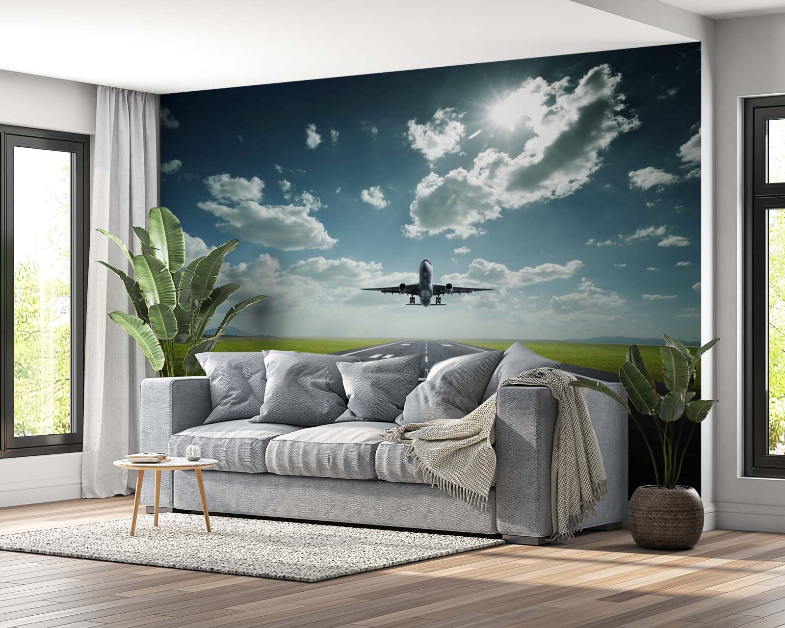 Fototapeta samolot startuje z pasa startowego