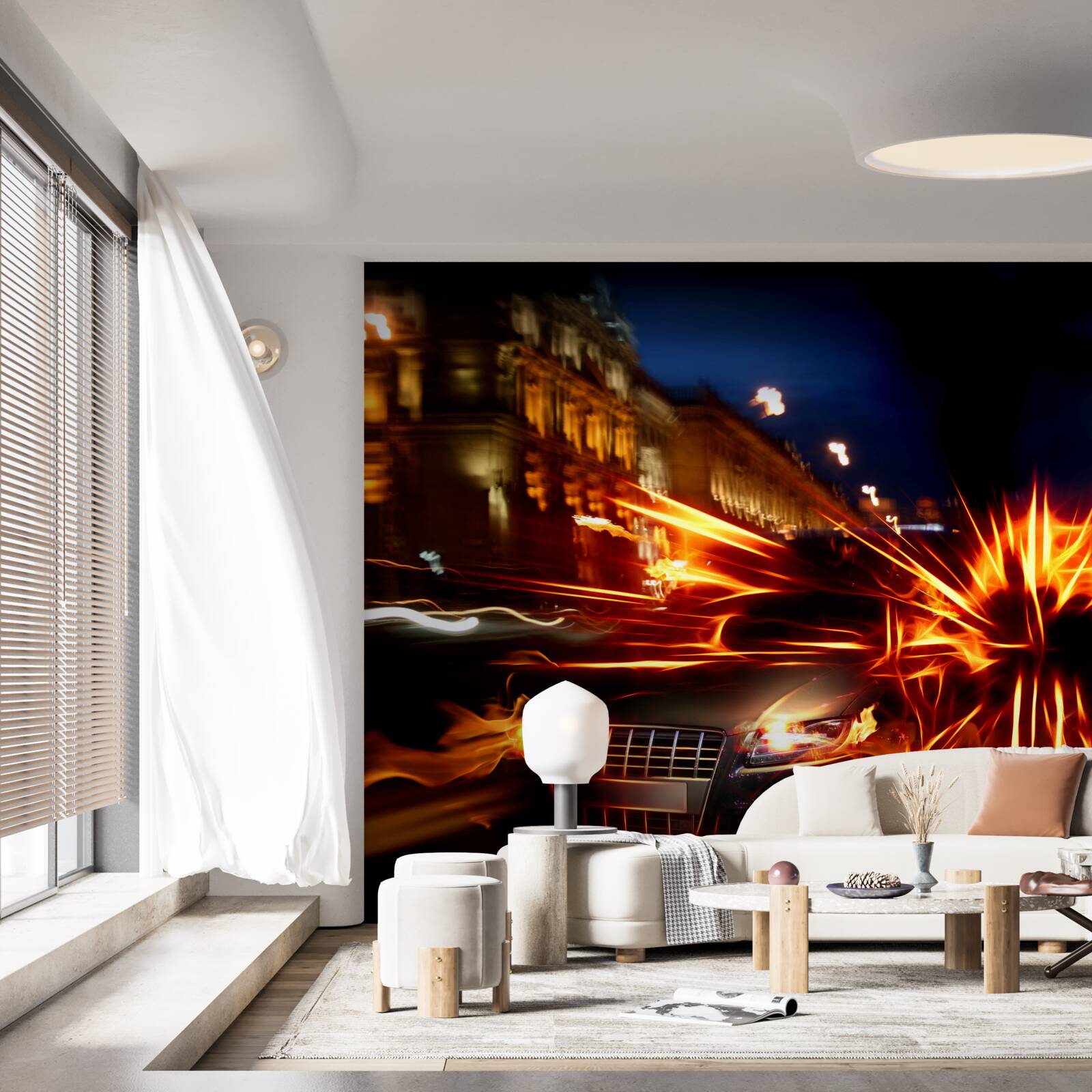 Fototapeta samochód w świetle nocnym