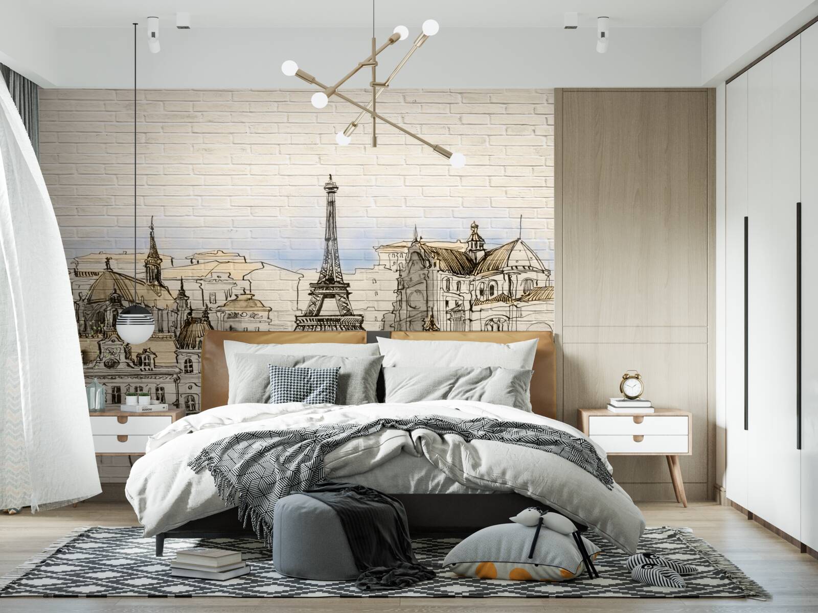 Fototapeta głównych atrakcji turystycznych paryża