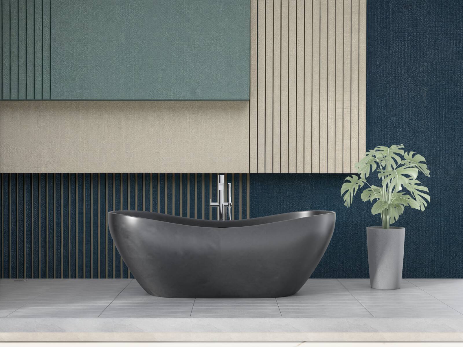 Fototapeta tło w kolorach niebieskim, beżowym i zielonym