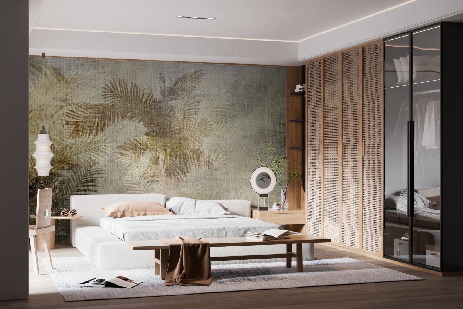 Fototapeta obraz w tle z liśćmi paproci