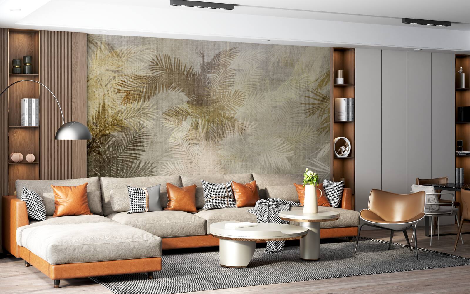 Fototapeta obraz w tle z liśćmi paproci