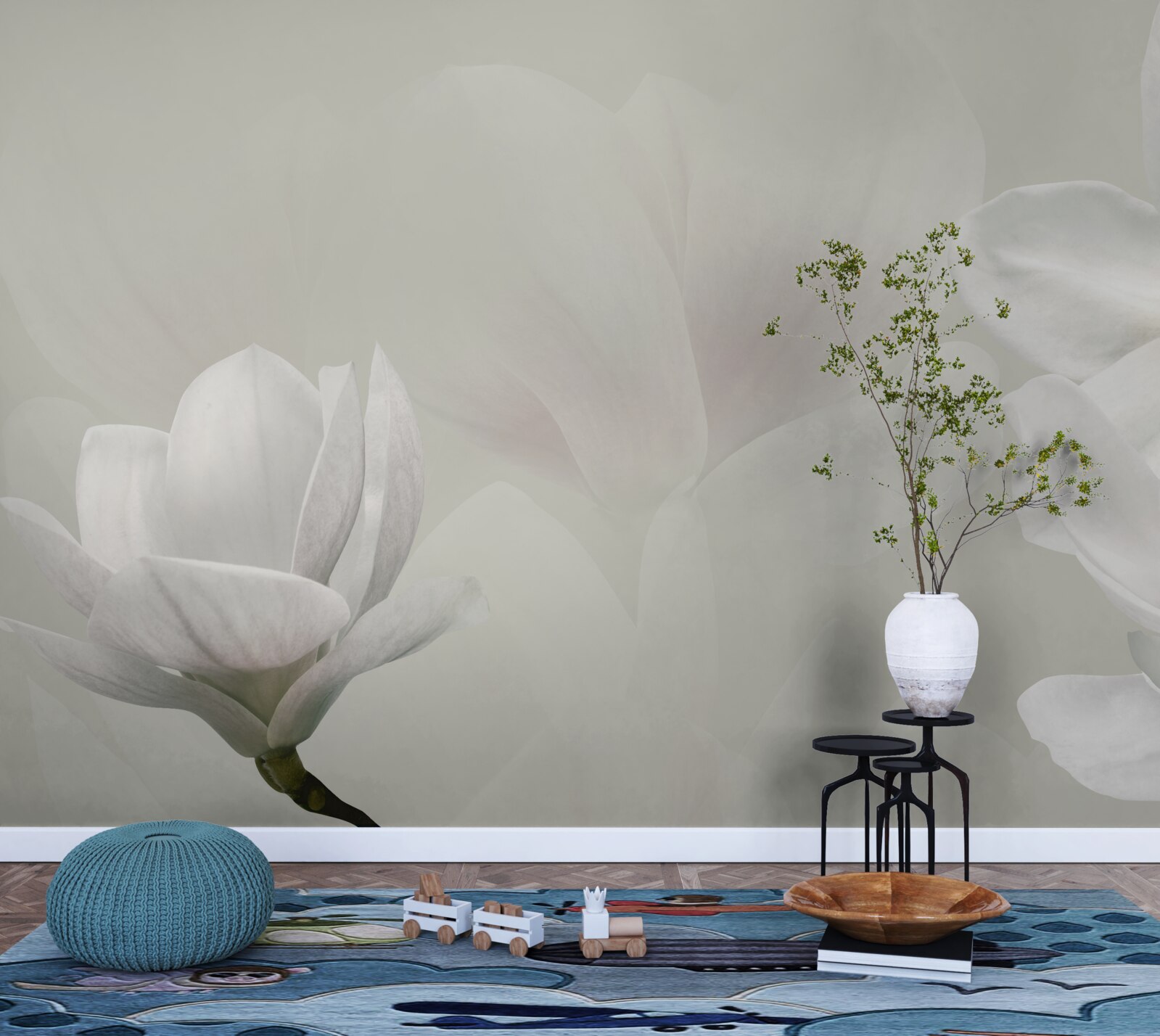 Fototapeta duże białe kwiaty