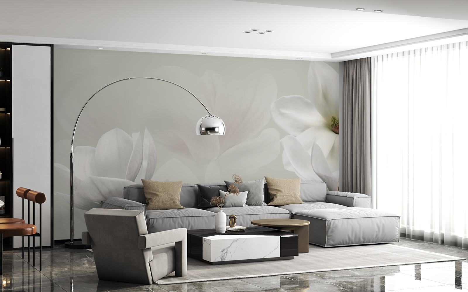 Fototapeta duże białe kwiaty