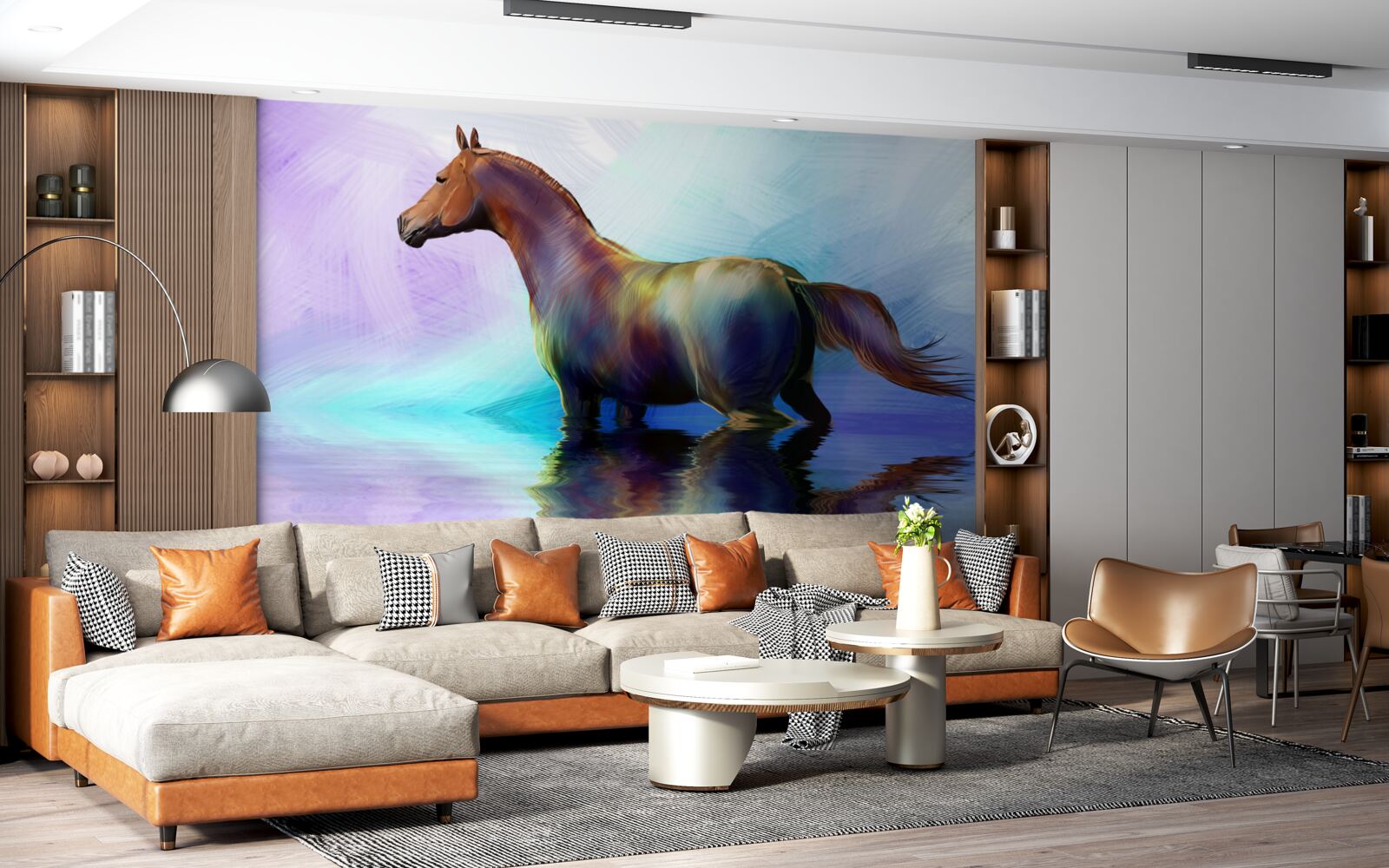 Fototapeta koń jest w wodzie