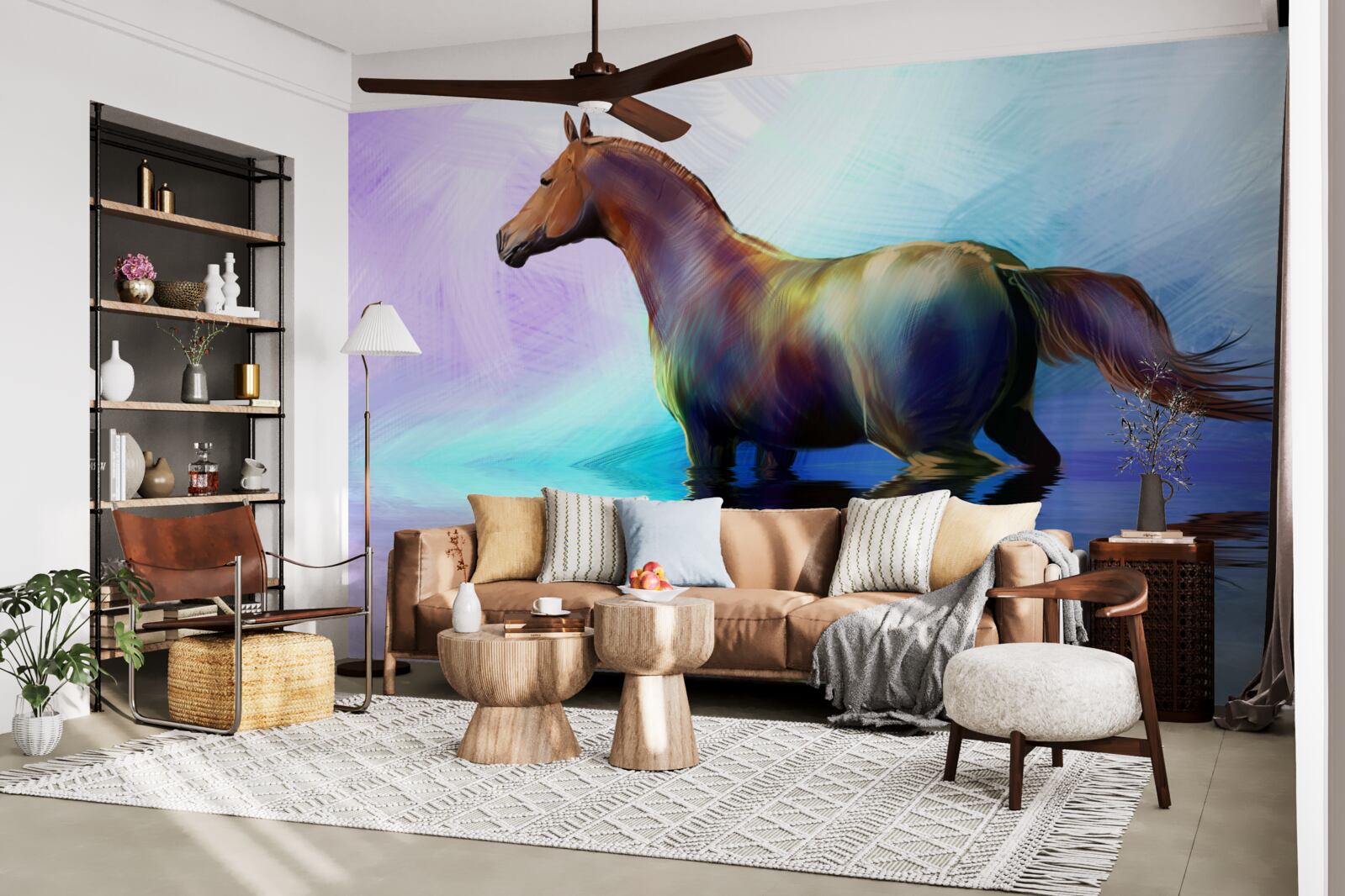 Fototapeta koń jest w wodzie