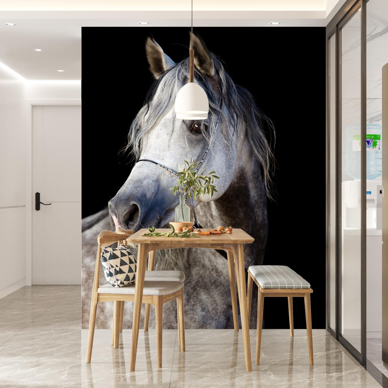 Fototapeta elegancka sylwetka konia na ciemnym tle