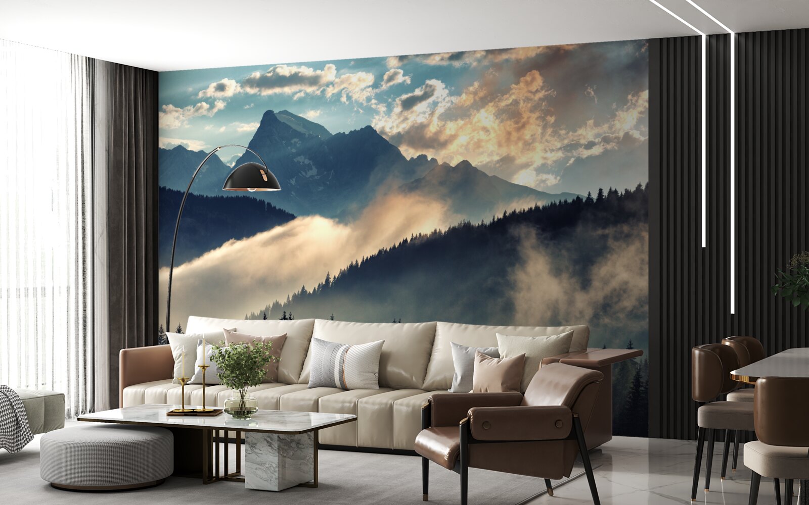 Fototapeta poranek pod majestatycznymi szczytami