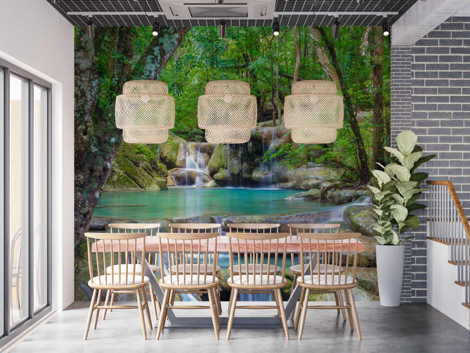 Fototapeta mały leśny wodospad