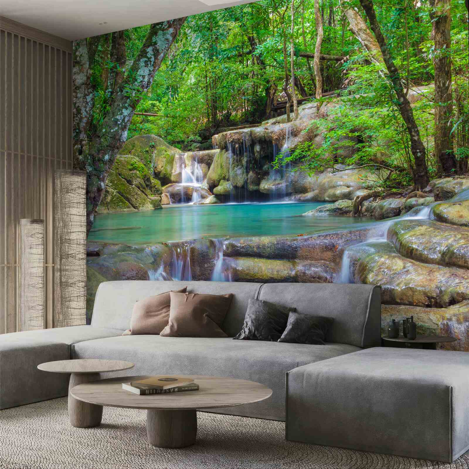 Fototapeta mały leśny wodospad