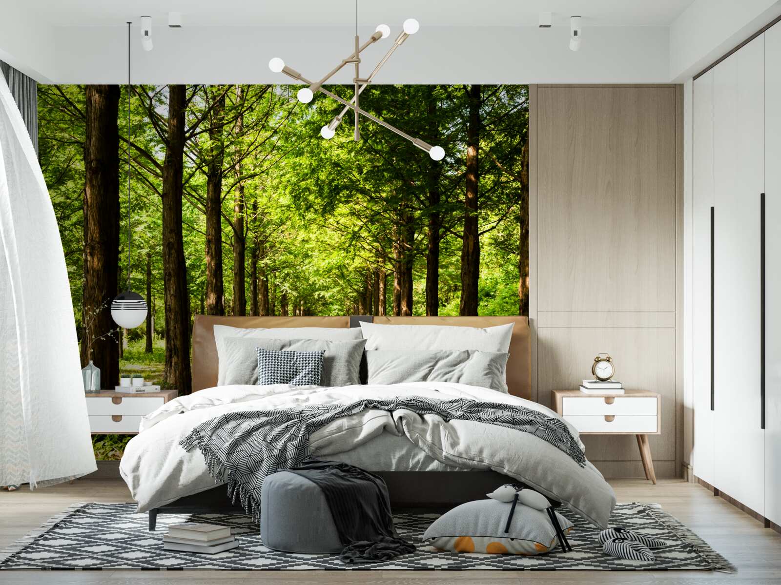 Fototapeta przestronna ścieżka wśród szmaragdowych drzew