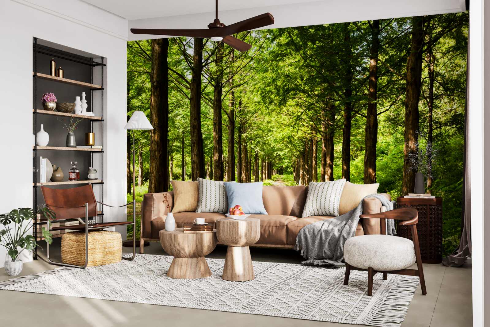 Fototapeta przestronna ścieżka wśród szmaragdowych drzew