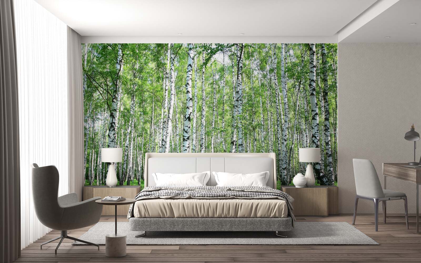 Fototapeta pełne wdzięku, ku niebu brzozy