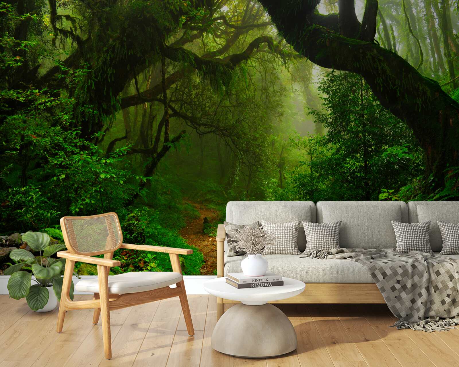 Fototapeta ścieżka przez gęsty zielony las