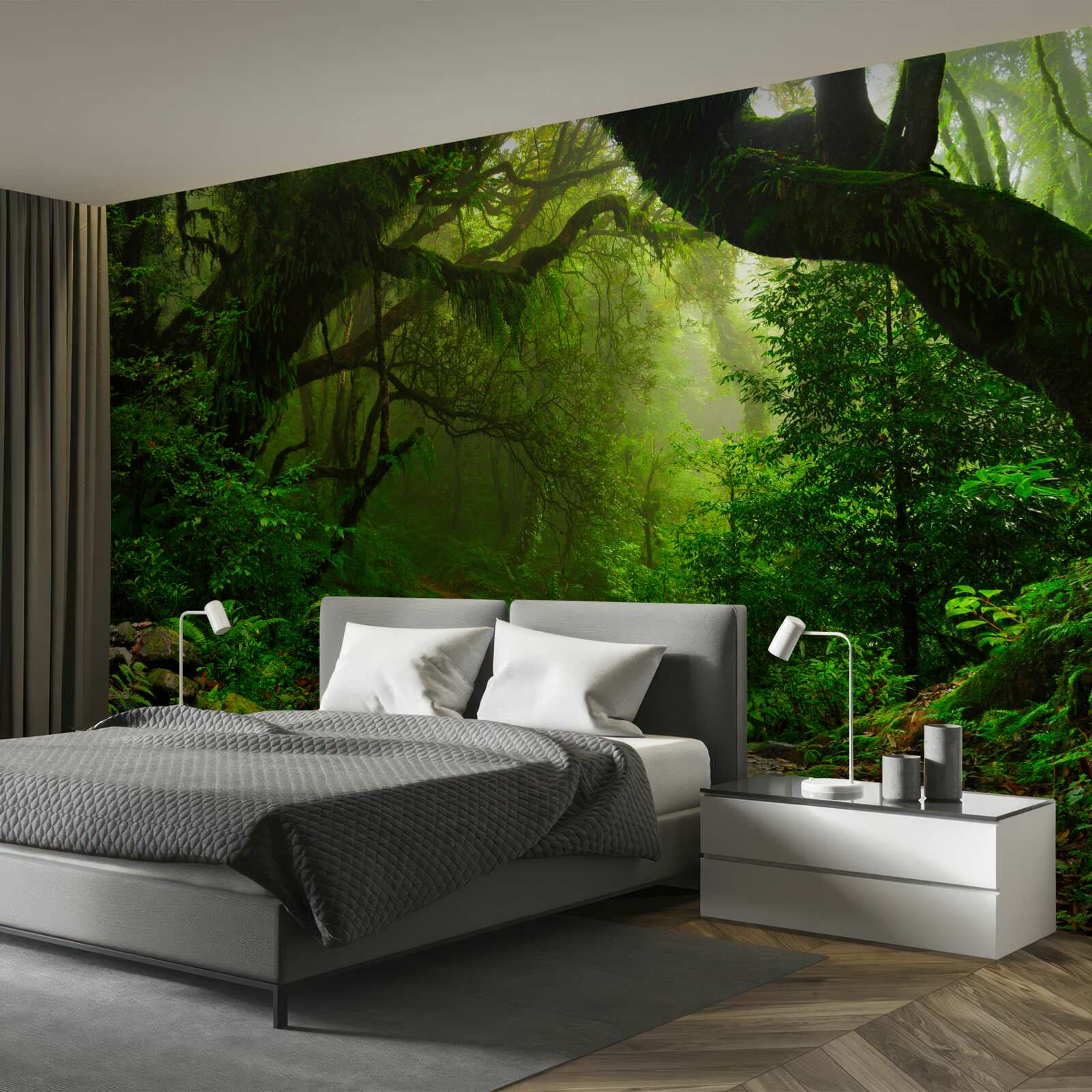 Fototapeta ścieżka przez gęsty zielony las