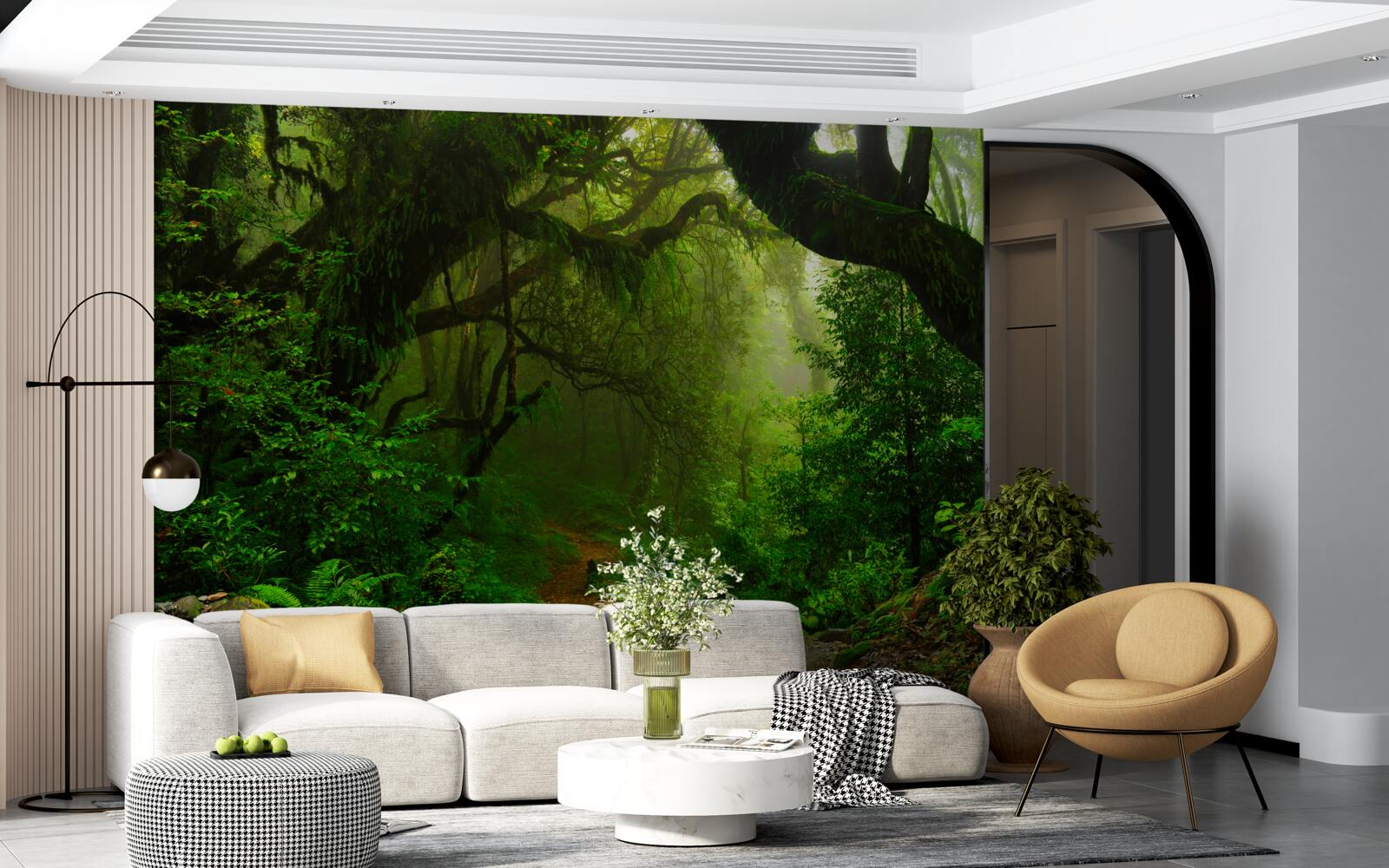 Fototapeta ścieżka przez gęsty zielony las