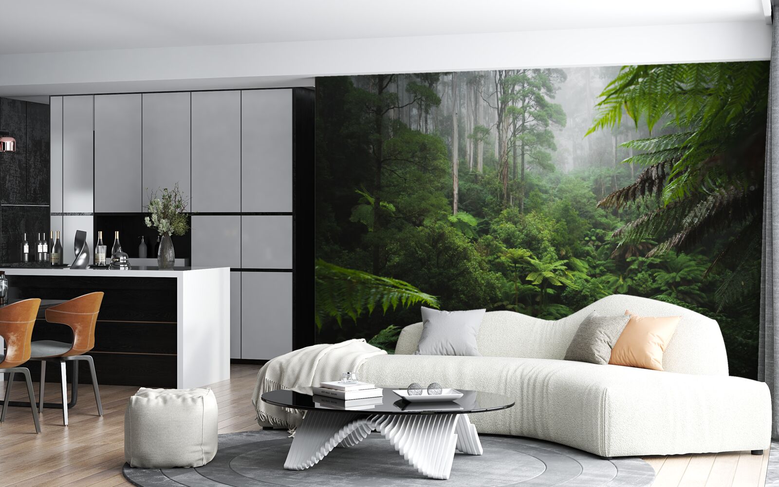 Fototapeta gęsty szmaragdowy las