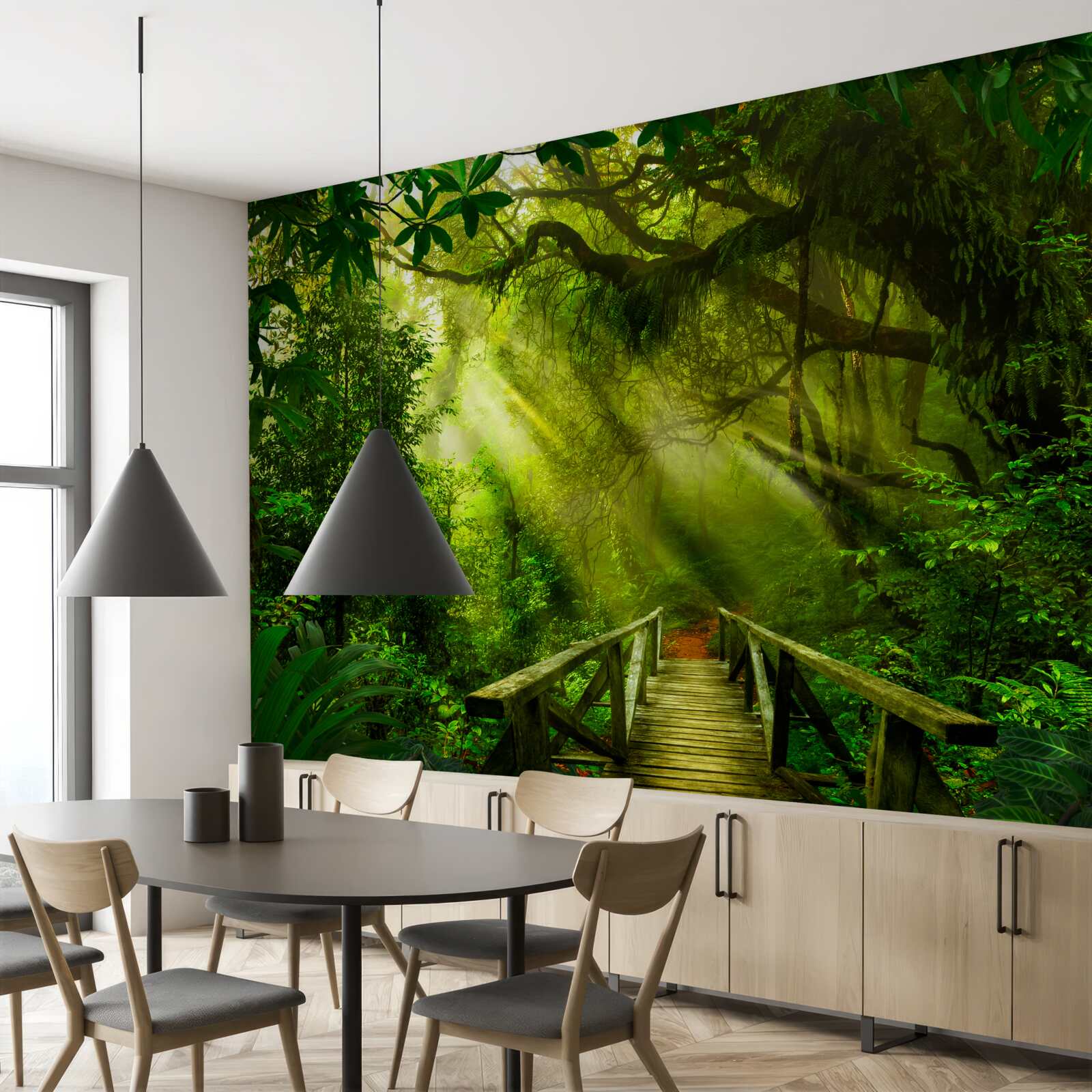 Fototapeta most w głębi lasu