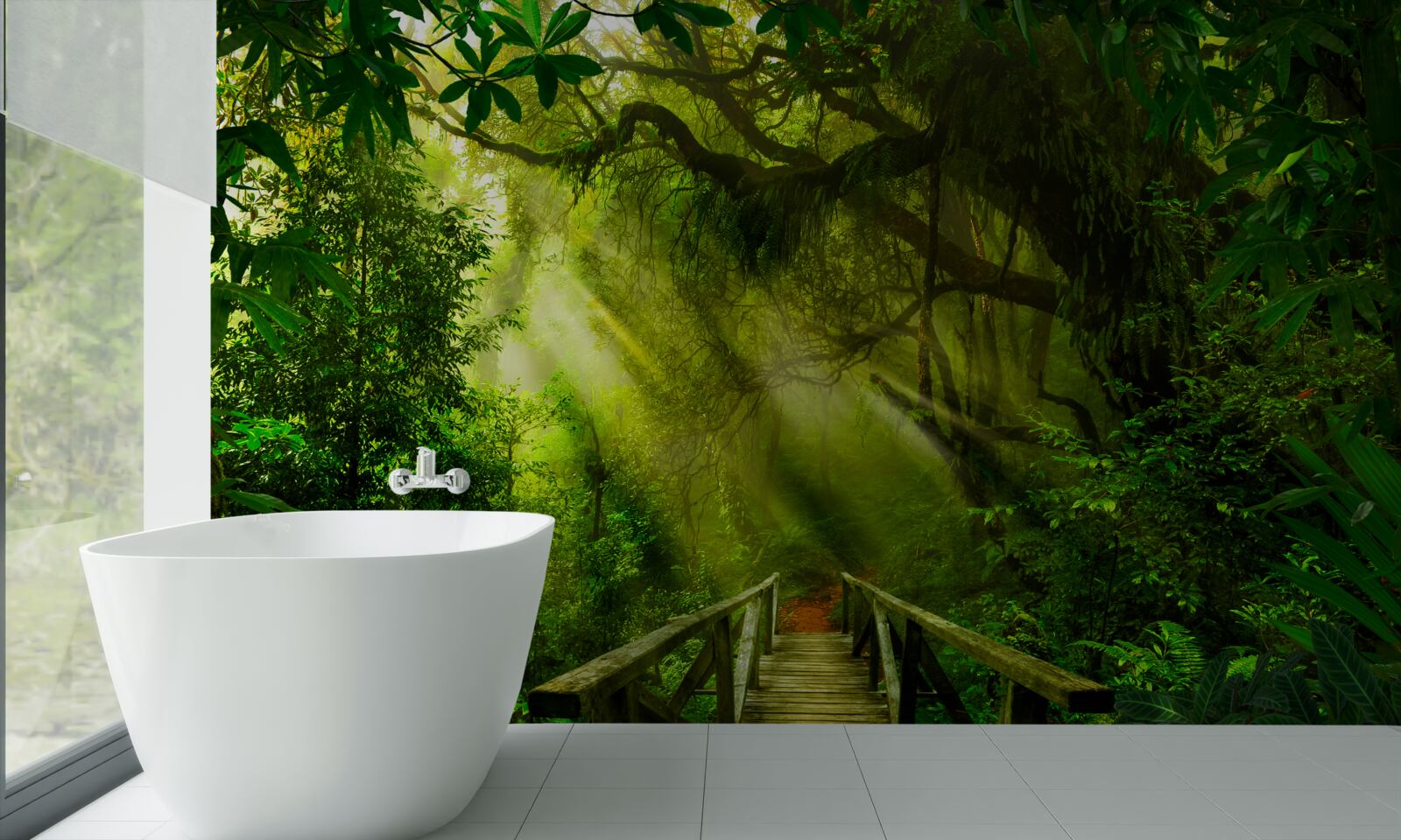 Fototapeta most w głębi lasu