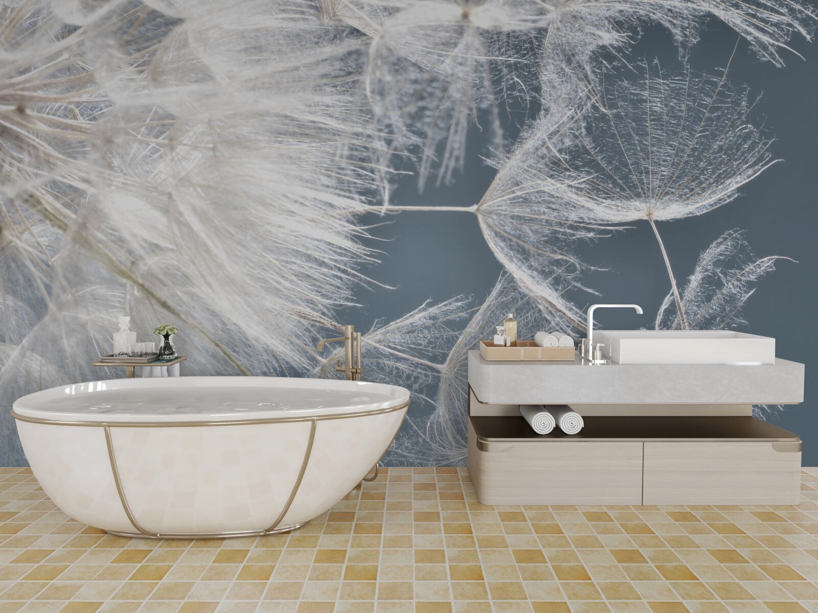 Fototapeta fotografia makro mniszka lekarskiego