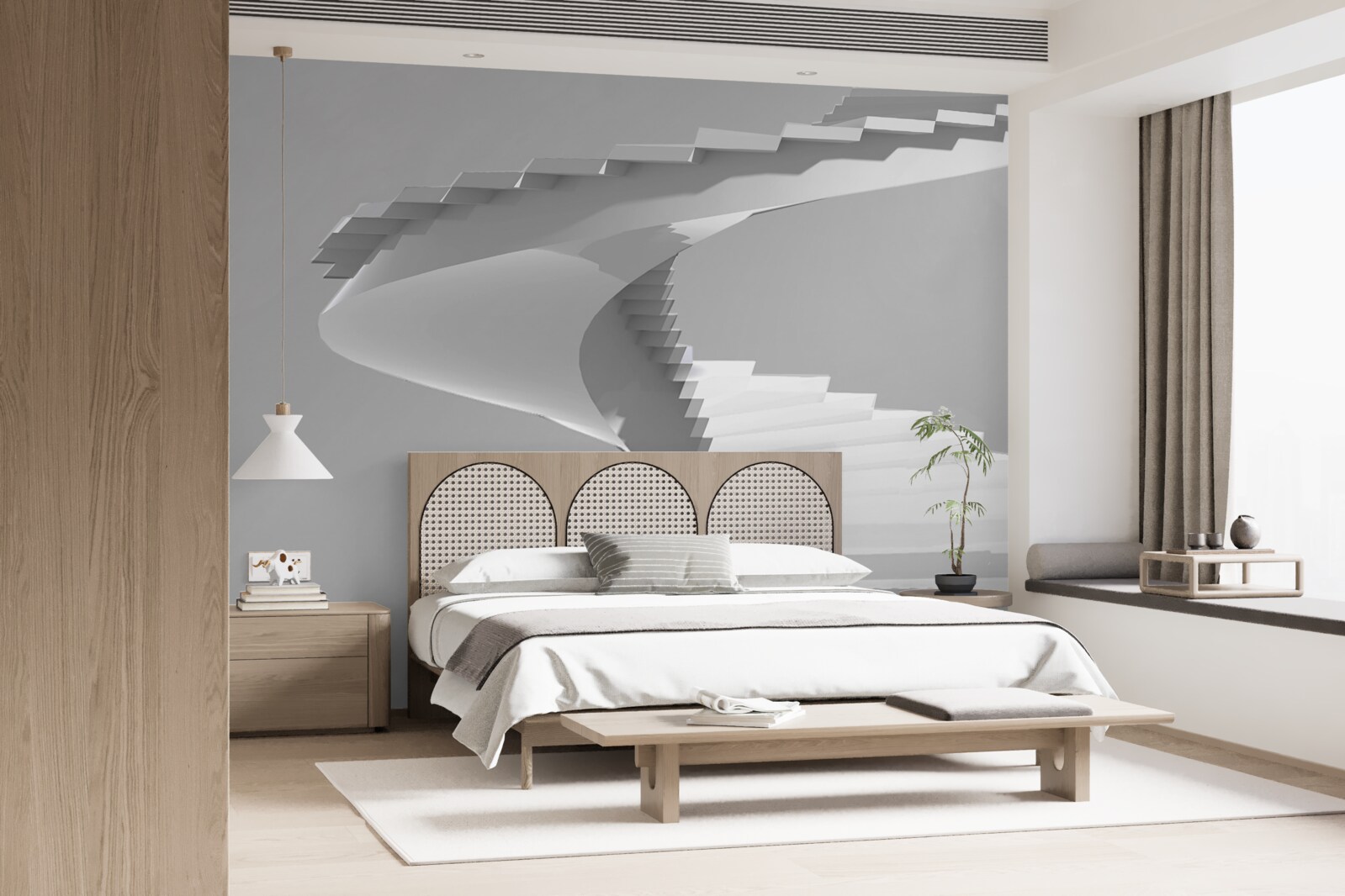 Fototapeta białe wirujące schody