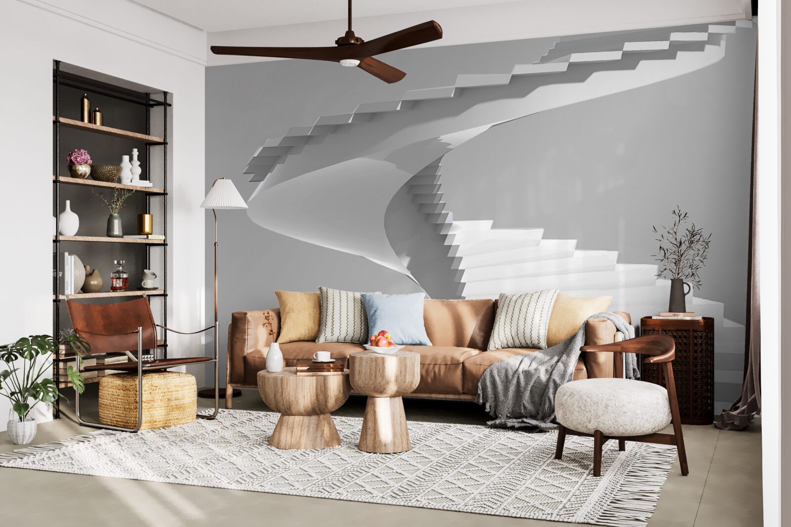 Fototapeta białe wirujące schody