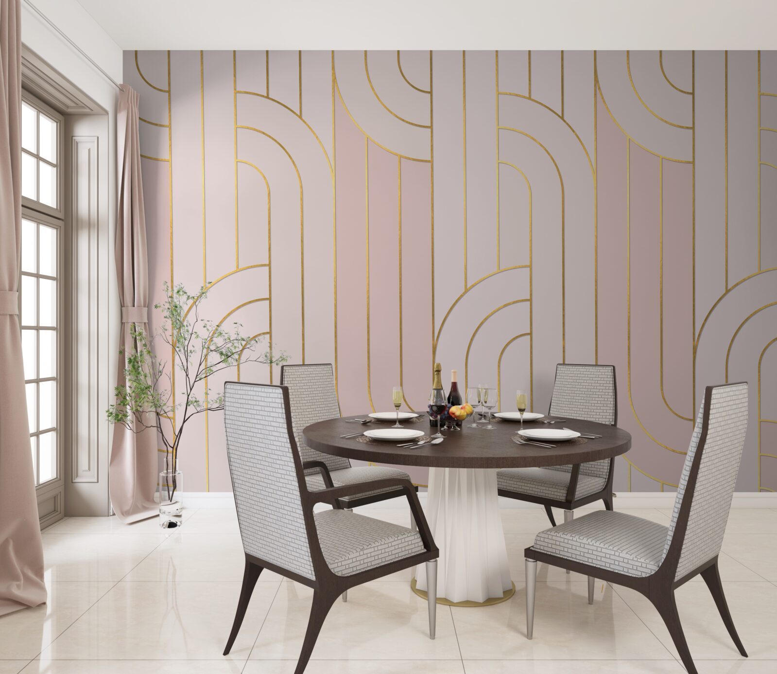 Fototapeta miękkie różowe linie