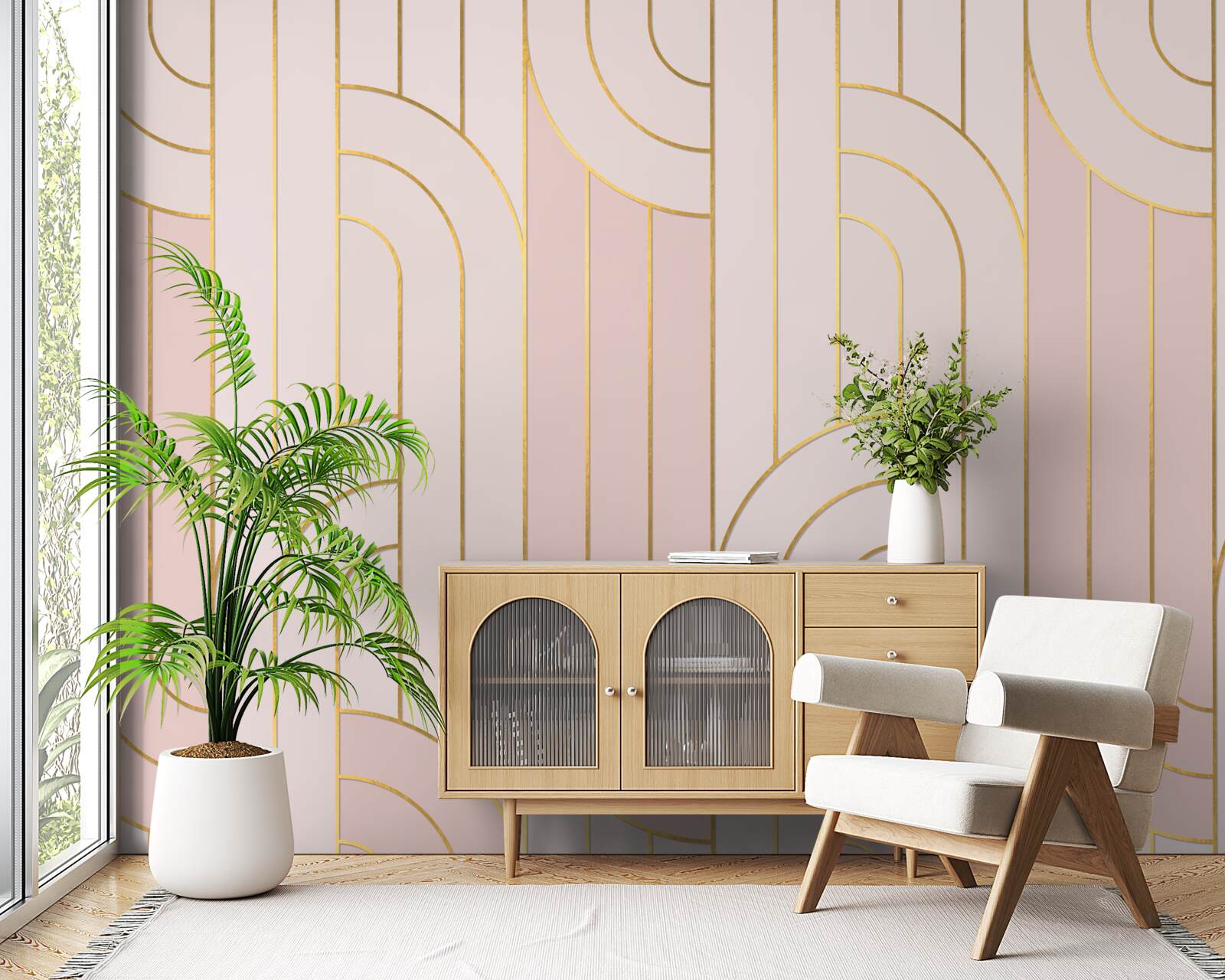 Fototapeta miękkie różowe linie