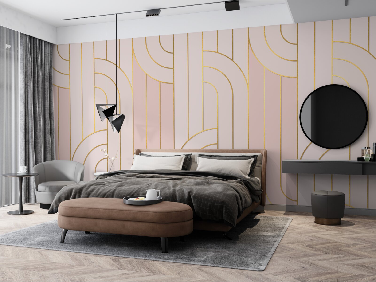 Fototapeta miękkie różowe linie