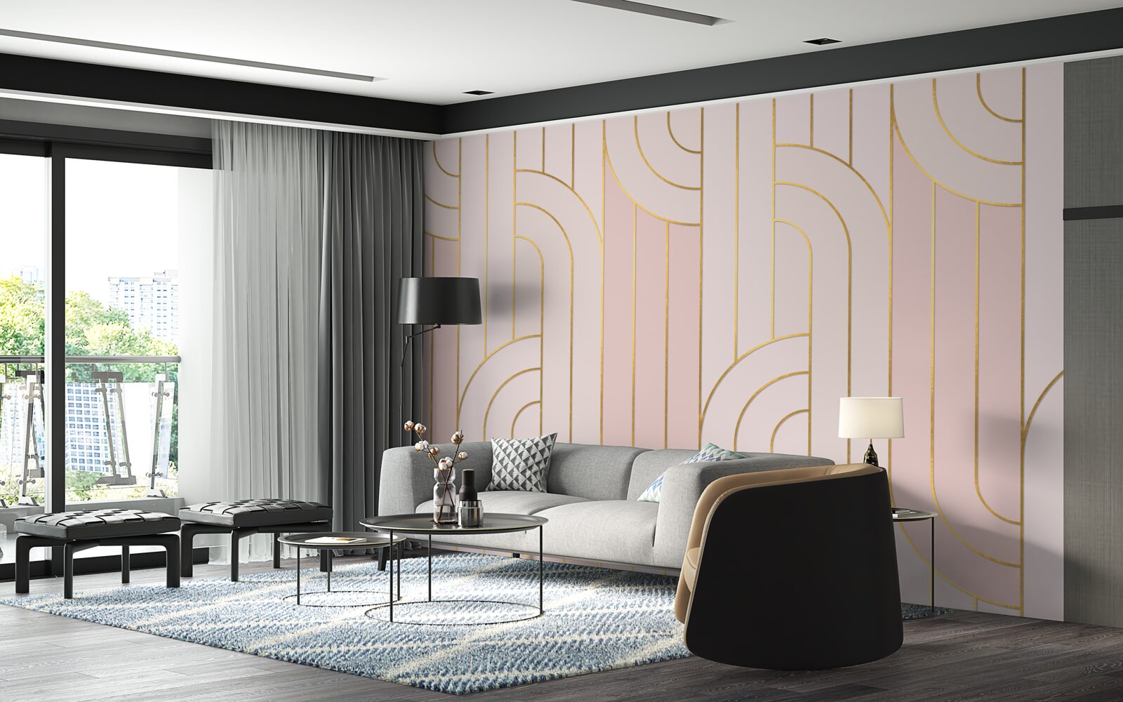 Fototapeta miękkie różowe linie