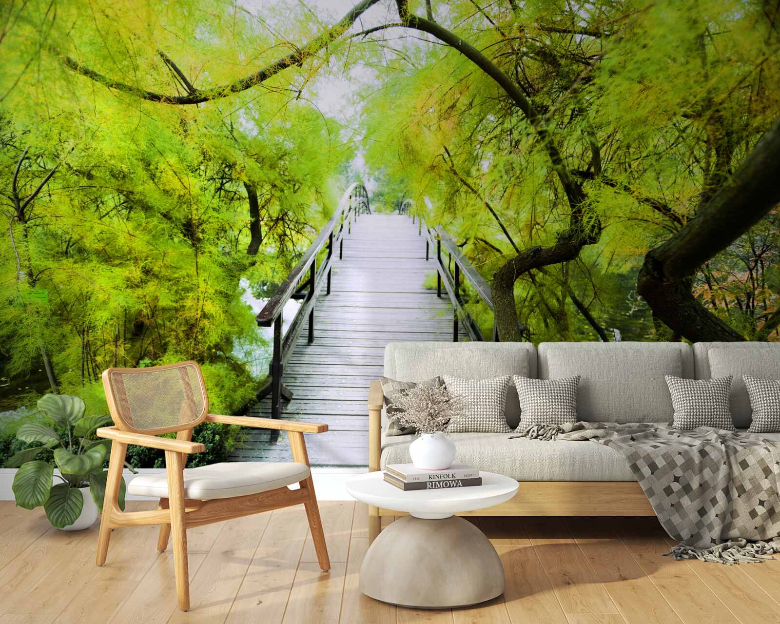 Fototapeta schody prowadzące przez tereny zielone