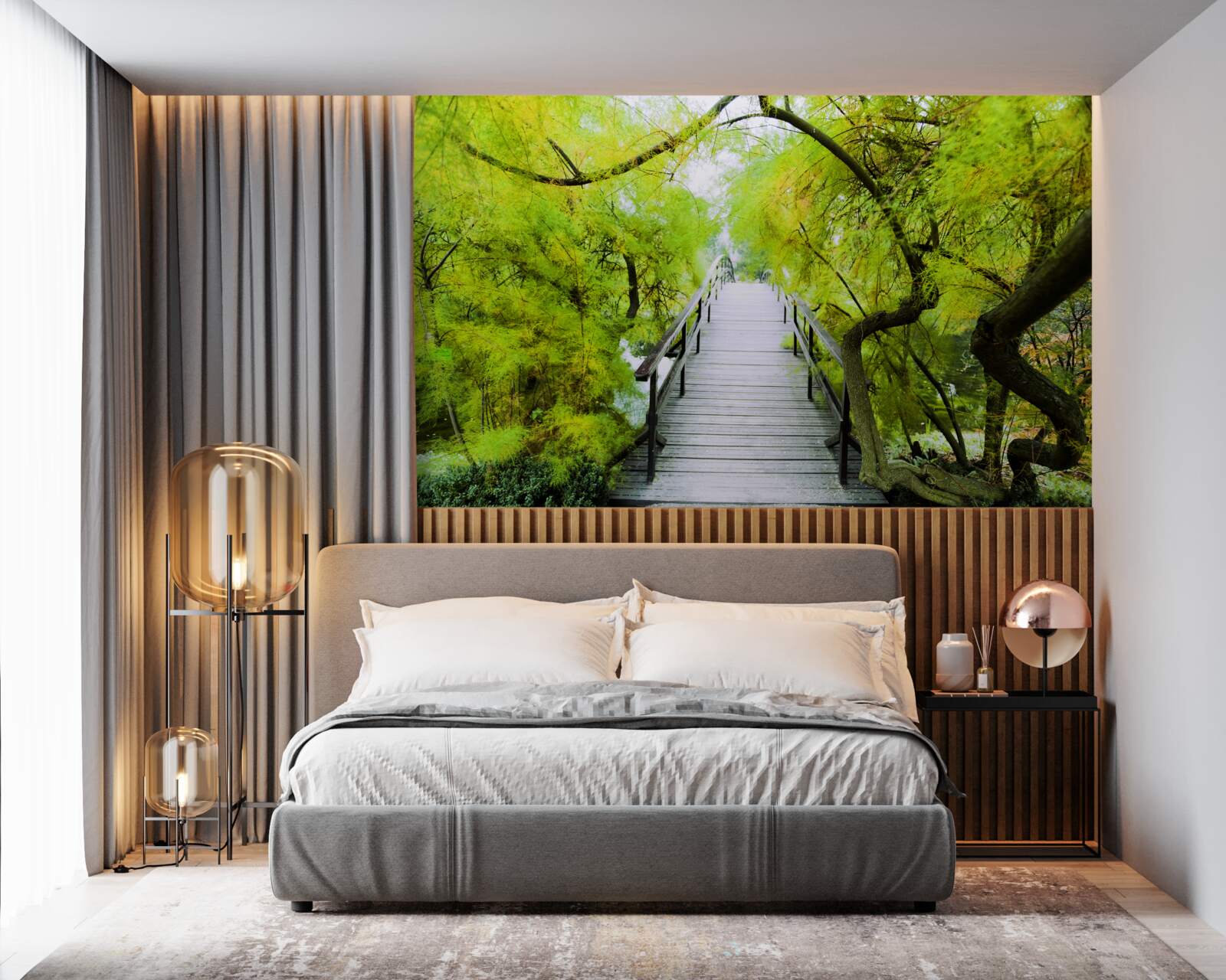 Fototapeta schody prowadzące przez tereny zielone