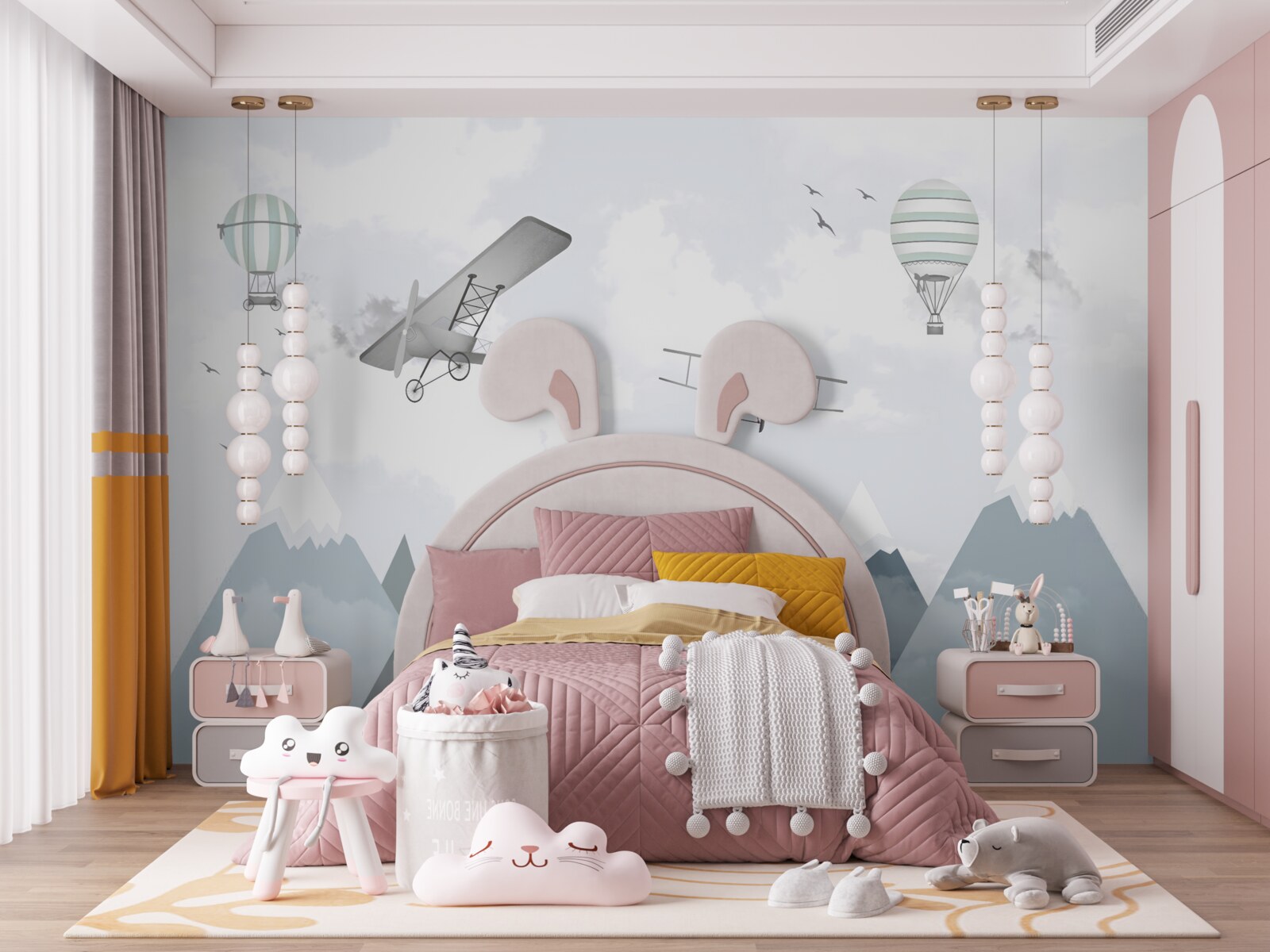 Fototapeta samoloty i helikoptery latają nad górskimi szczytami