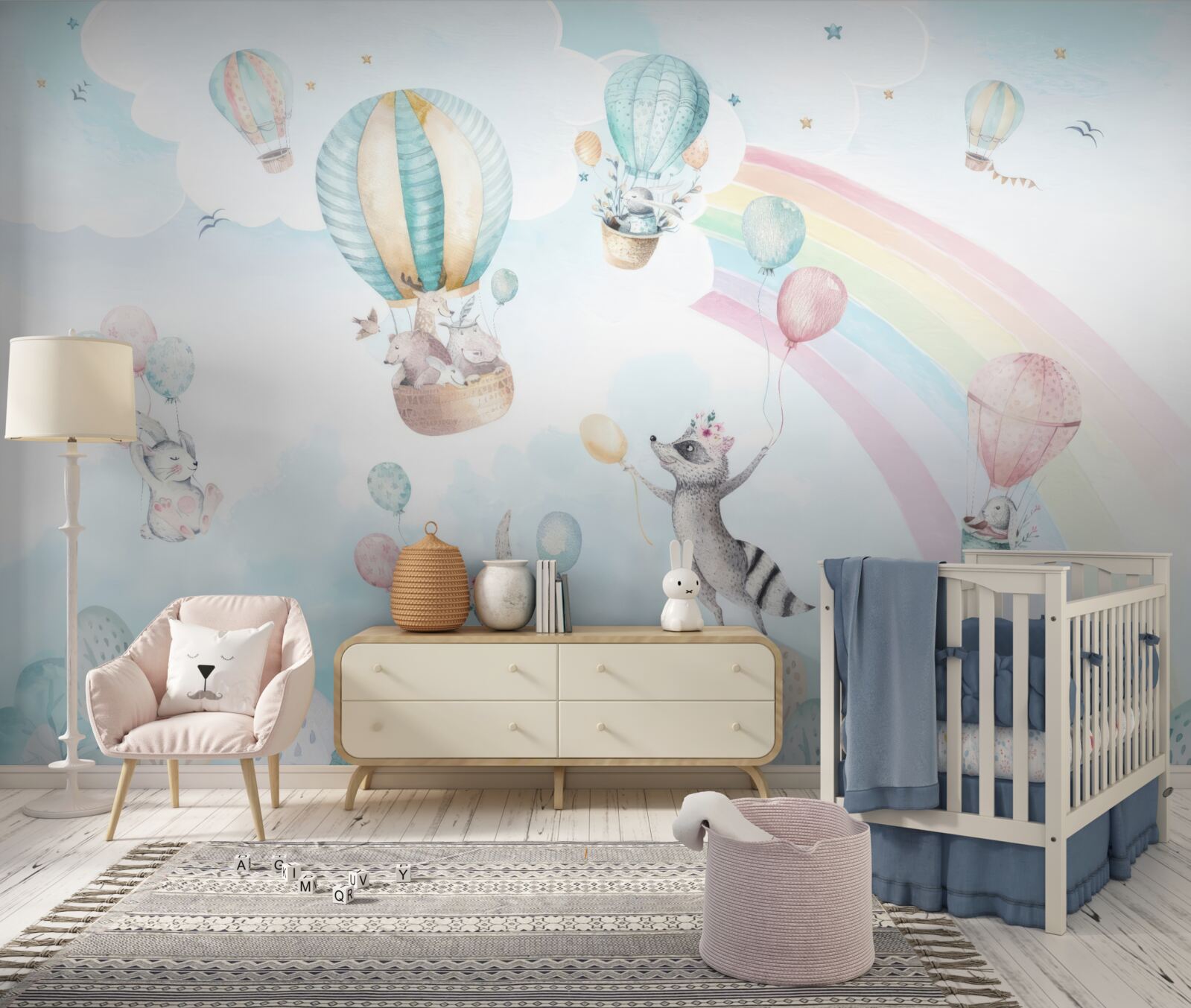 Fototapeta zwierzęta bawią się piłkami i latają