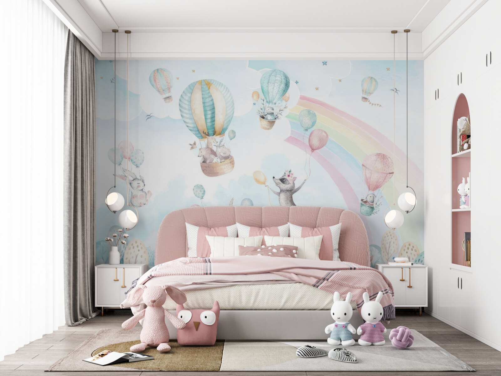 Fototapeta zwierzęta bawią się piłkami i latają