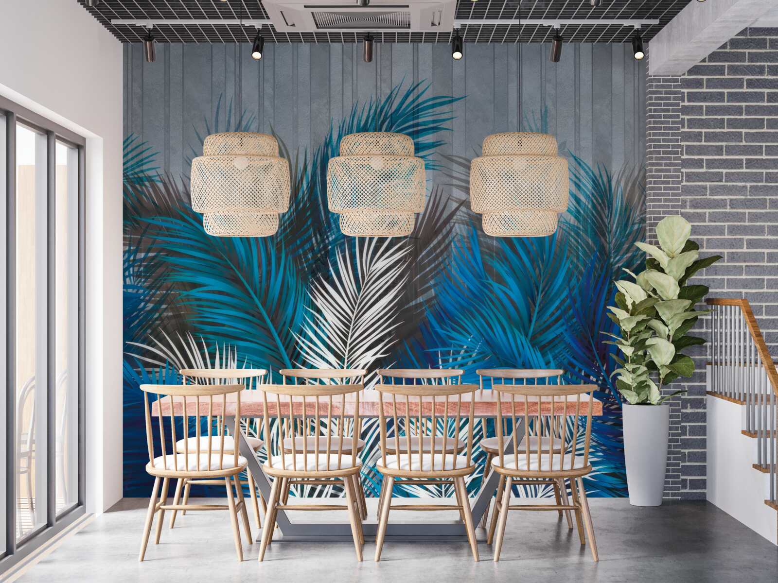 Fototapeta liście paproci w różnych kolorach