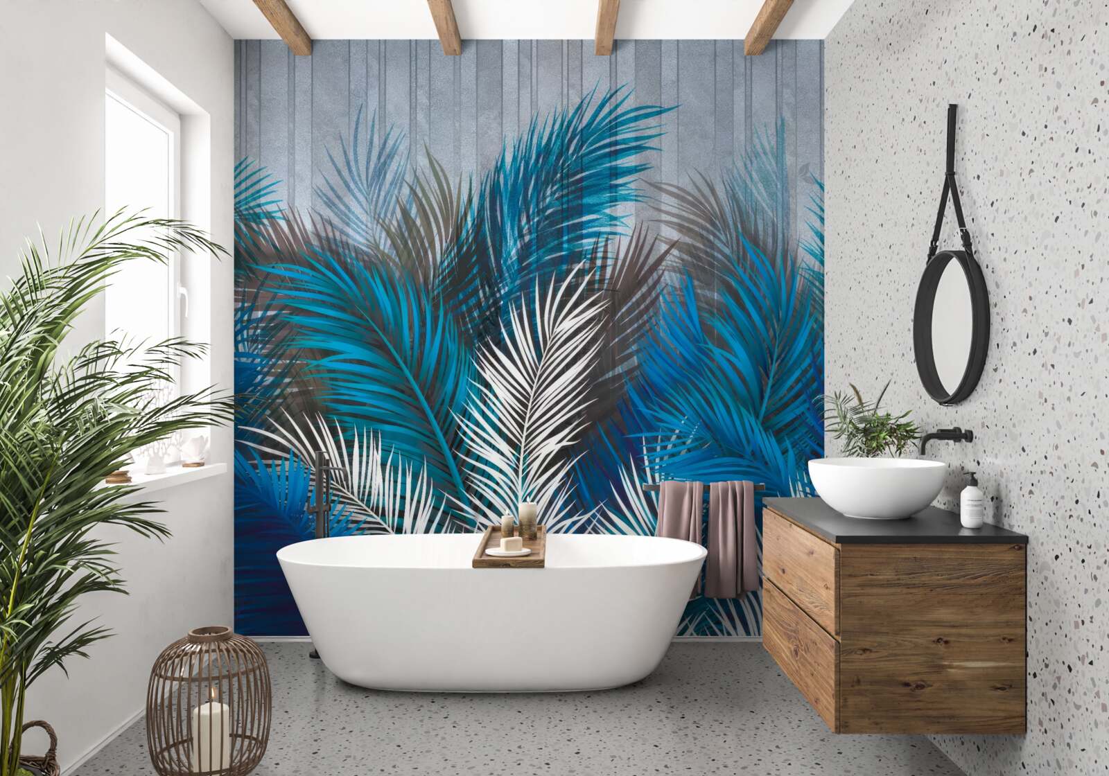 Fototapeta liście paproci w różnych kolorach