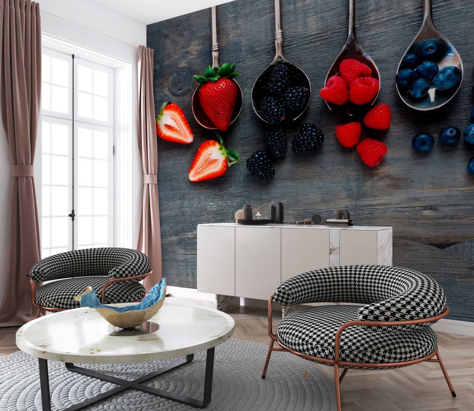 Fototapeta Łyżki wypełnione jagodami