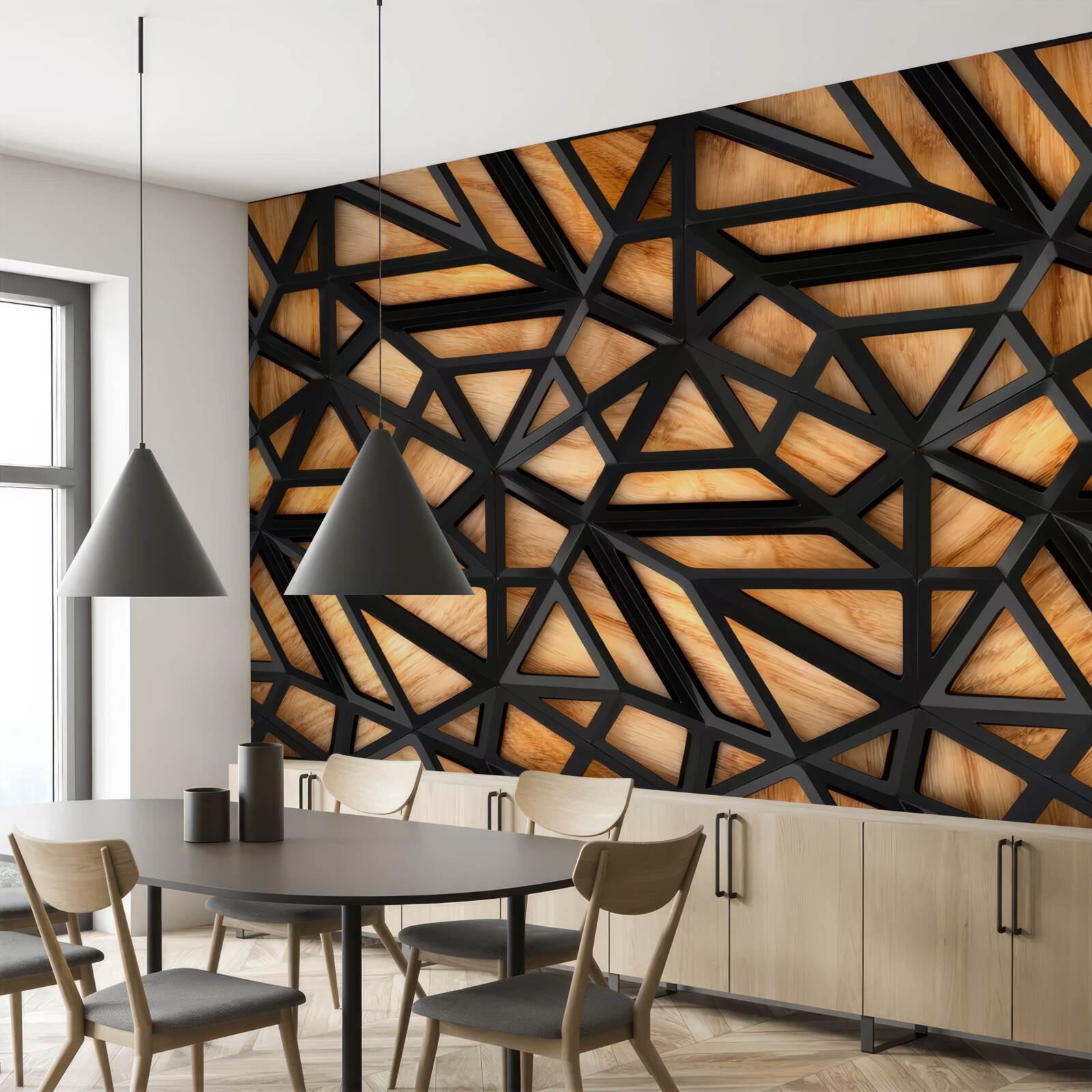 Fototapeta ciemne linie na brązowym tle