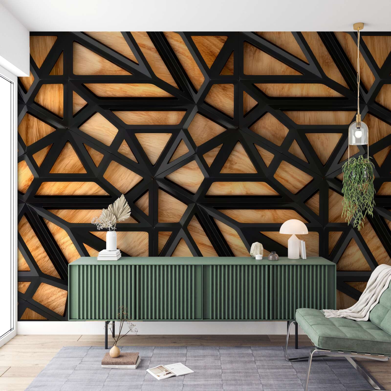 Fototapeta ciemne linie na brązowym tle