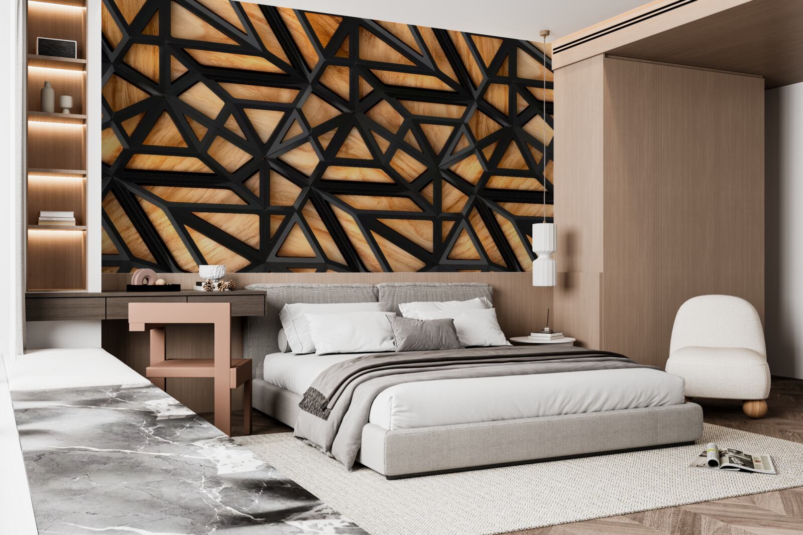 Fototapeta ciemne linie na brązowym tle