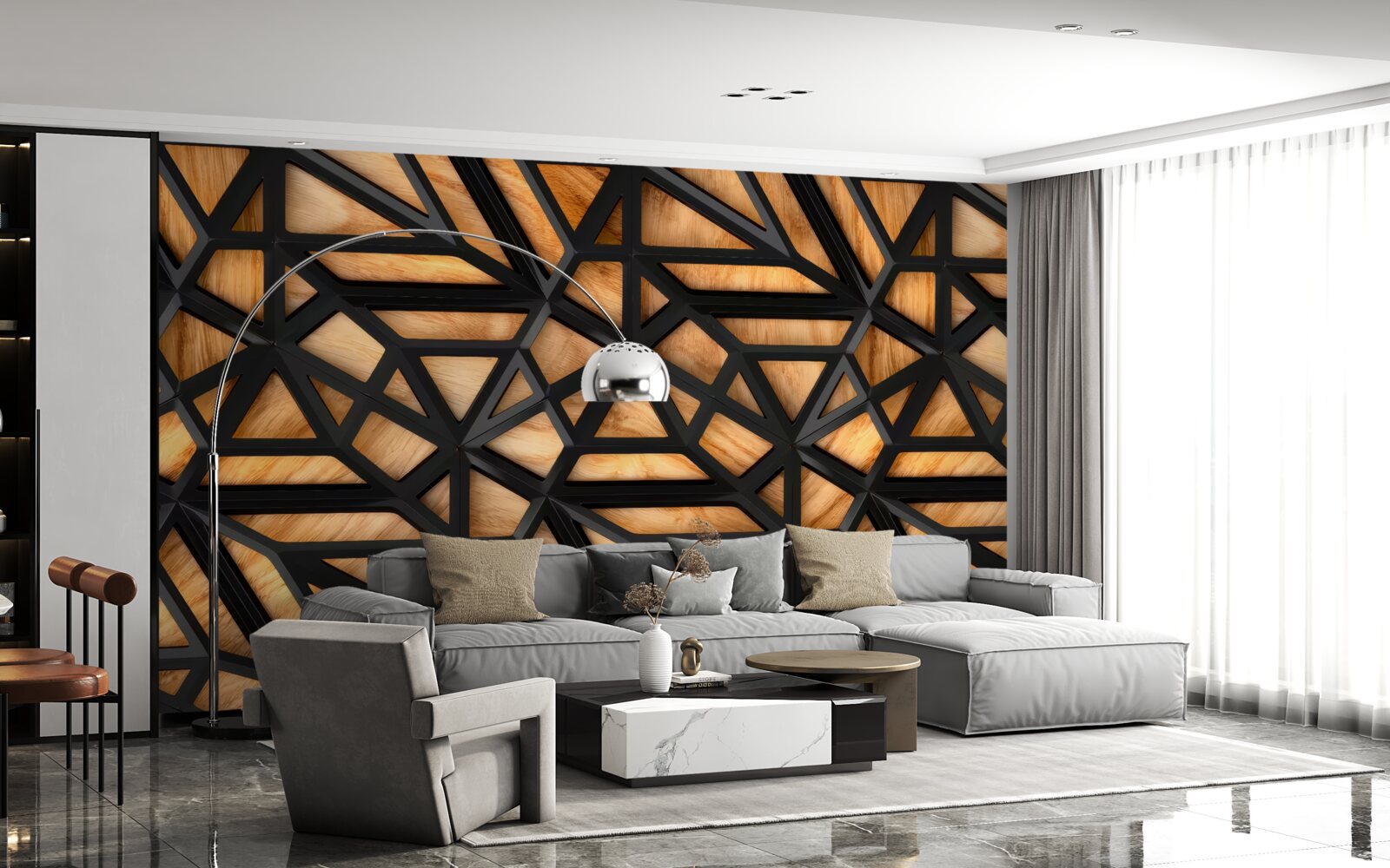 Fototapeta ciemne linie na brązowym tle