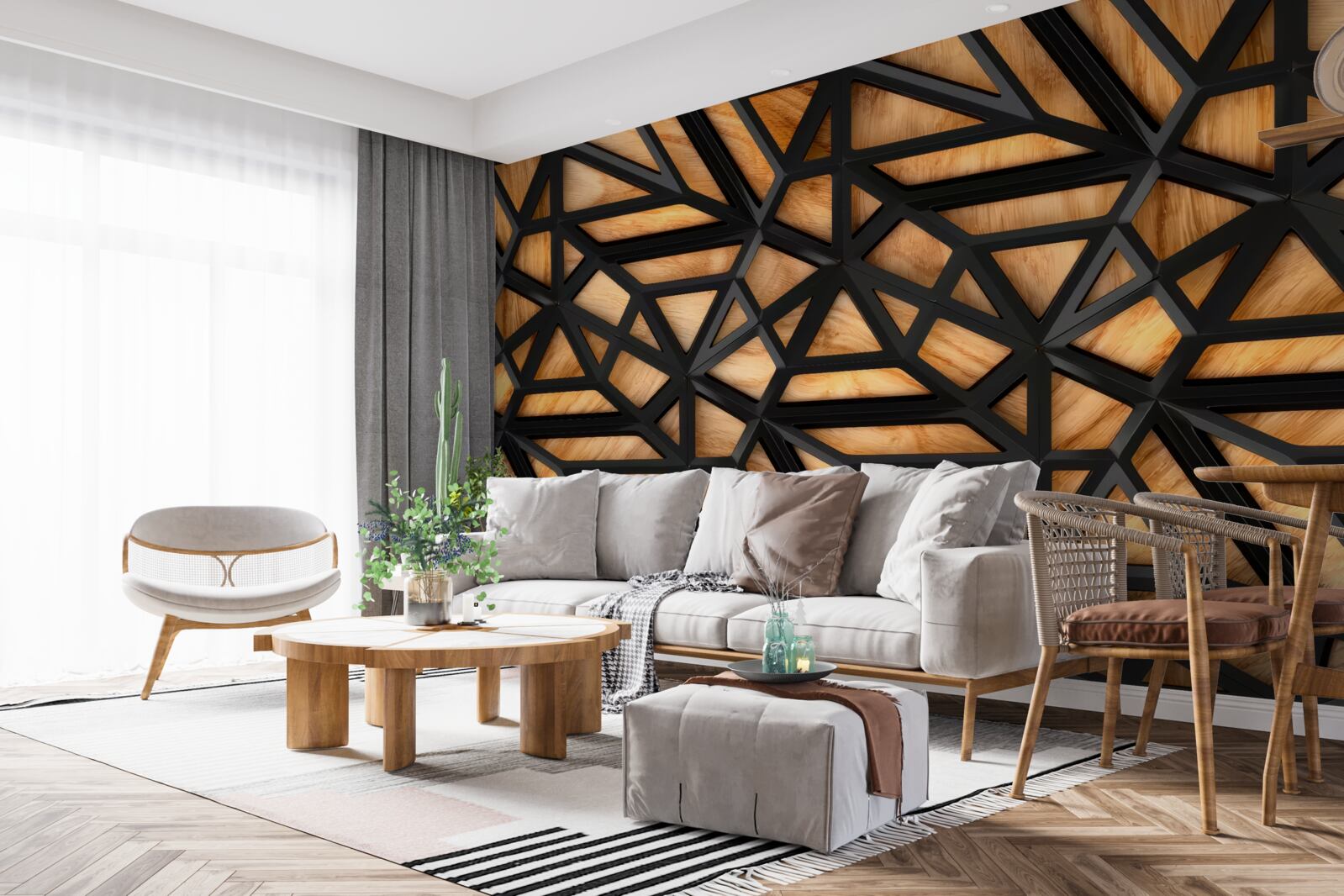 Fototapeta ciemne linie na brązowym tle