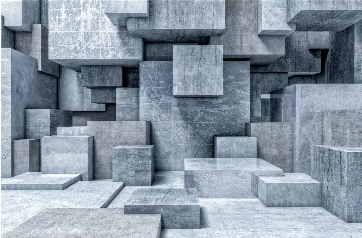 Fototapeta trójwymiarowe szare kostki