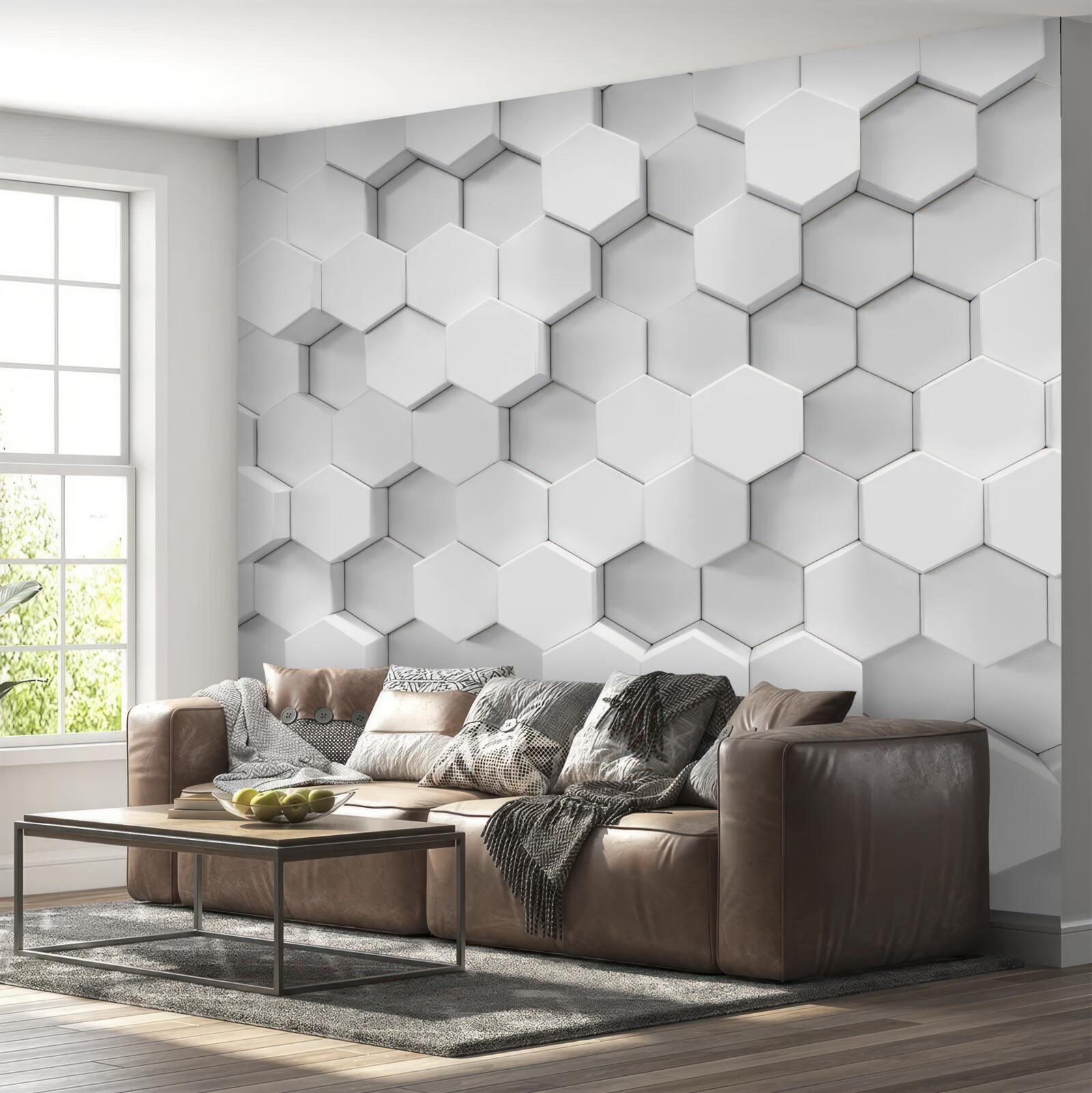 Fototapeta wiele białych sześciokątów